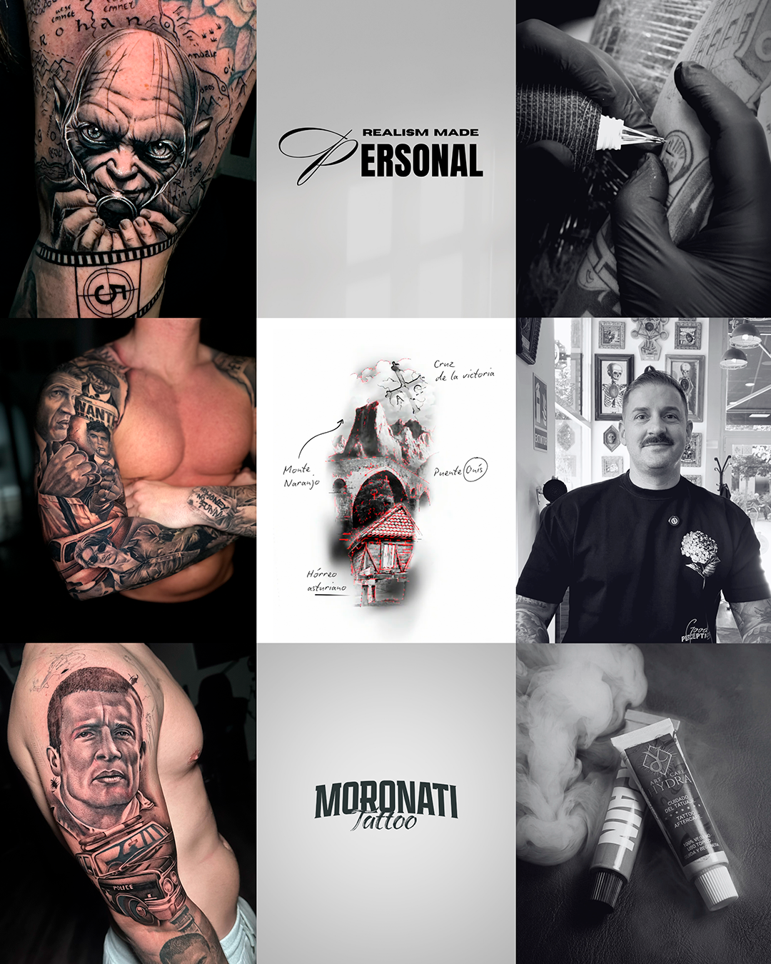identidad visual y feed para comunicación y redes tatuador moronatti tatto