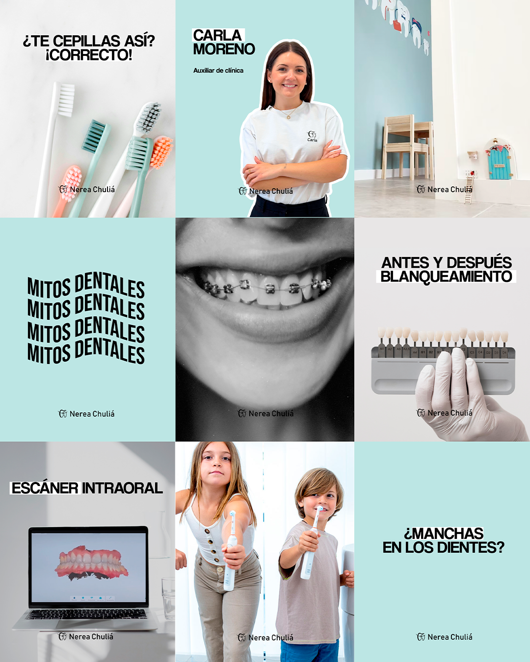 Feed comunicación y estrategia en redes de clínica de odontología